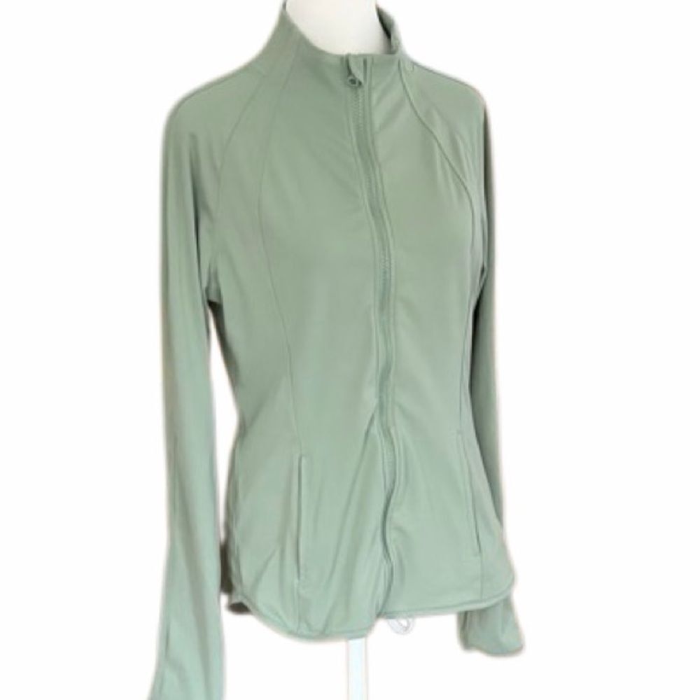 Yogalicious Lux Rebel Flare Full Zip Jacket, green, size medium.